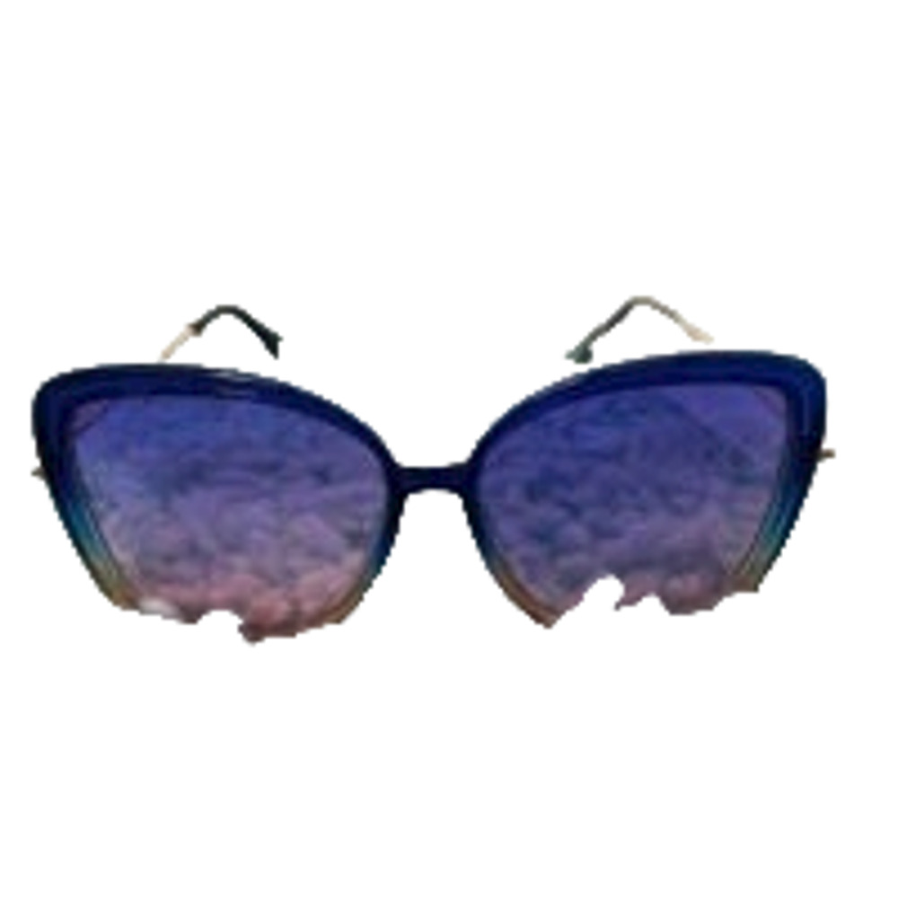 Cat Eye Blue Ombre Lens & Multi-color Frame Sunglasses NWOT